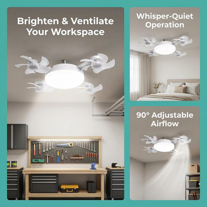 2-in-1 Socket Fan Light