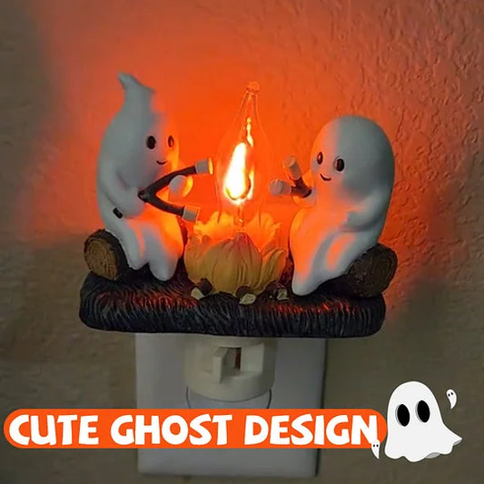 👻Ghosts Roasting Campfire  Flicker Flame Night Light