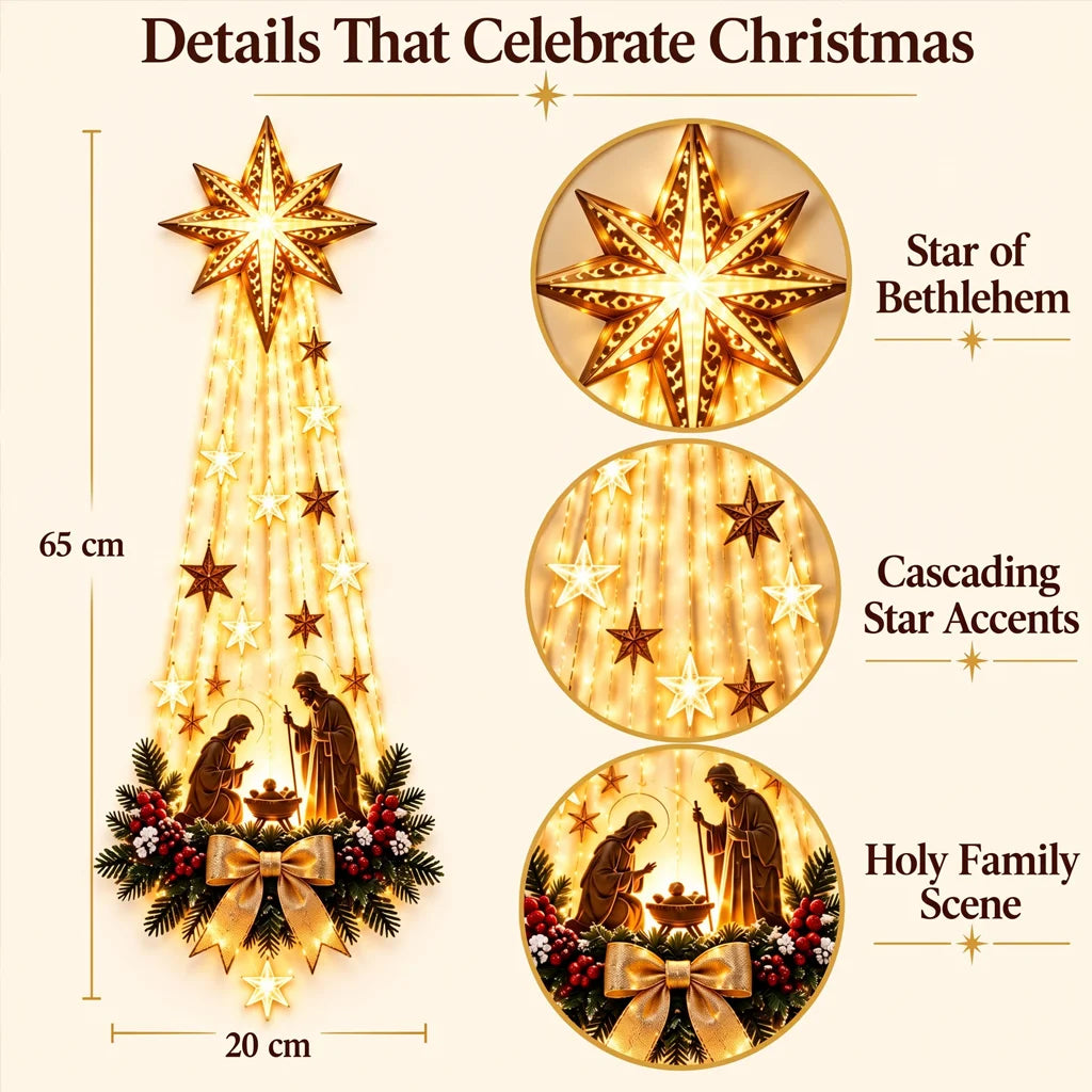 LED Lighted Christmas Nativity Wall Sign
