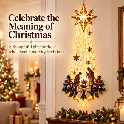 LED Lighted Christmas Nativity Wall Sign