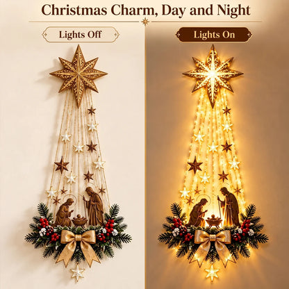LED Lighted Christmas Nativity Wall Sign