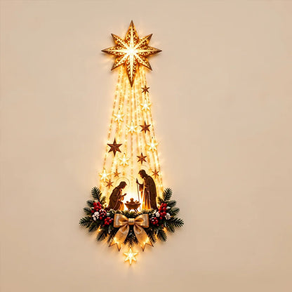 LED Lighted Christmas Nativity Wall Sign