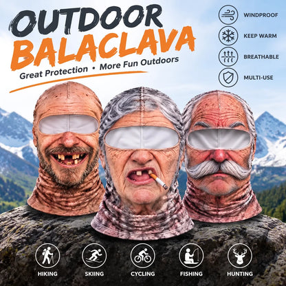Funny 3D Old Man Face Balaclava