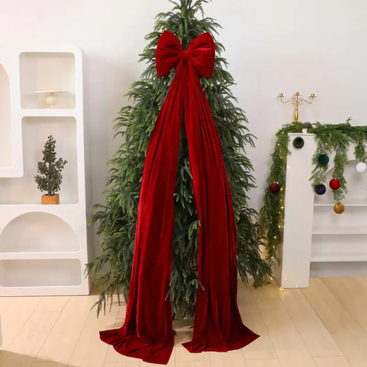 Christmas tree topper bow, oversized velvet bow