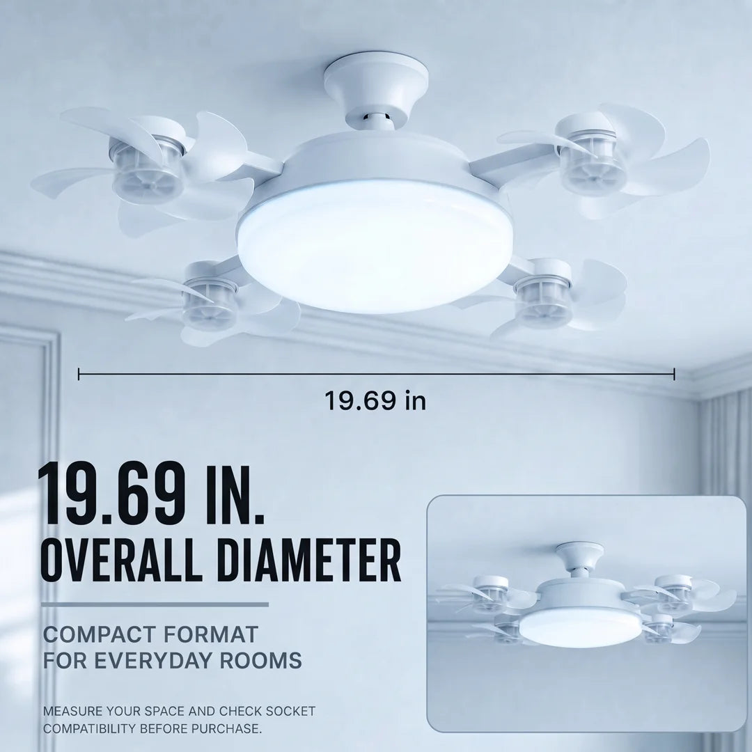 2-in-1 Socket Fan Light