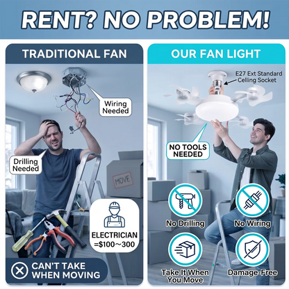 2-in-1 Socket Fan Light
