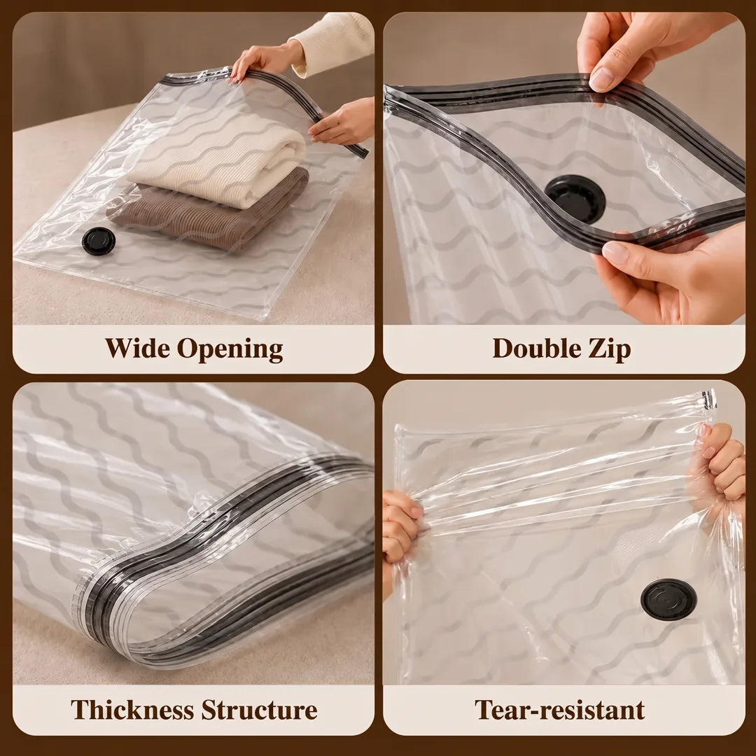 Cordless Electric Travel Vacuum Bag Set (15-Pack)