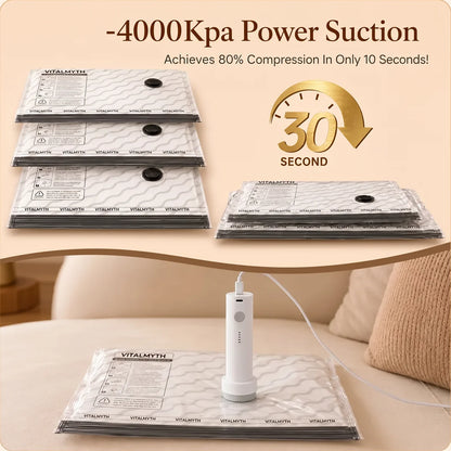 Cordless Electric Travel Vacuum Bag Set (15-Pack)