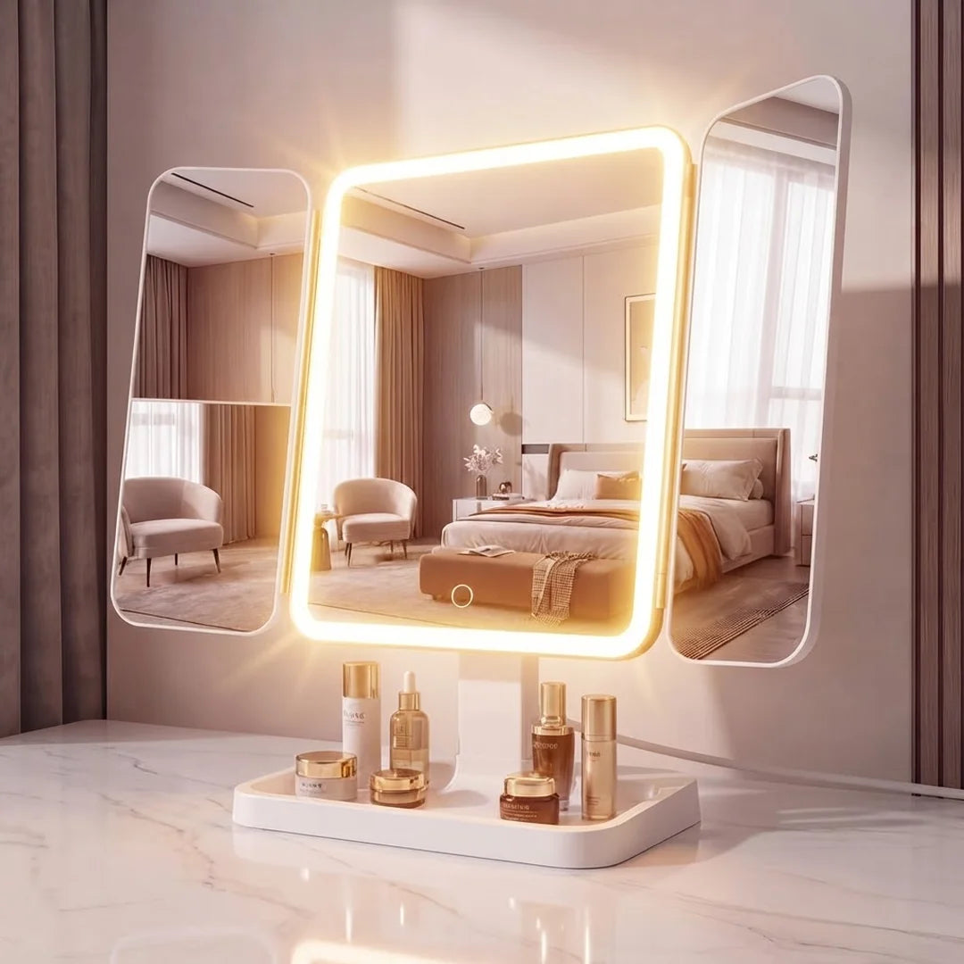 3-in-1 Trifold Lighted Makeup Mirror