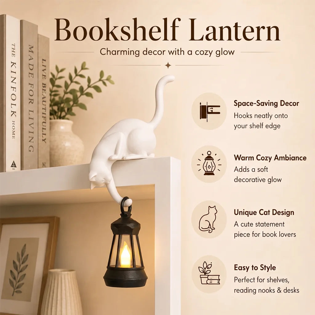 Hanging Cat Shelf Lantern & Night Light