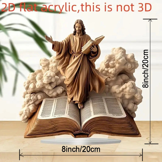 Jesus Christ Stepping Out of Bible Tabletop Ornament